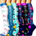 4 Pack Copper Compression Socks for Women and Men Circulation-Best Support for Medical, Running, Nursing, Athletic