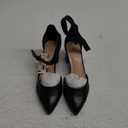 DREAM PAIRS ANNEE Pointed Toe Low Chunky Heels Pump Shoes 6, Black