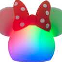 Disney Minnie Mouse Squishy Light, Color Changing, Night Light for Kids, USB Lamp, Battery Operated, Dimmable, Ideal for Bedroom, Playroom, Living Room, and More, 66945