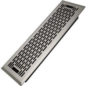 4x14 Inches Heavy Duty Walkable Floor Register - Easy Adjust Air Supply Lever Decorative Floor Vent Covers, Boston Design Vent Covers for Home - Satin Nickel