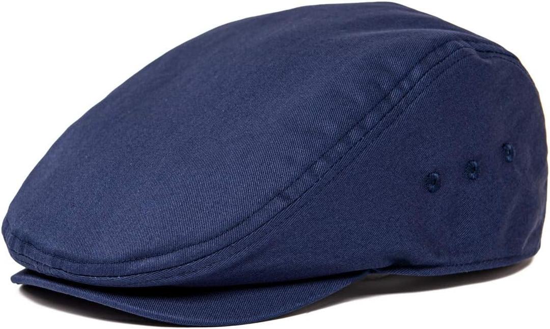Men Ivy Cap Cotton Twill Newsboy Flat Hat (7 1/8, Navy)