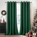 YoungsTex Emerald Green Velvet Curtains 84 Inch Length for Living Room, Blackout Drapes with Grommet Room Darkening Window Treatments for Bedroom, 2 Panels, 52 X 84 Inch