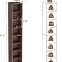 8 Cube Walnut Book Shelf, Tall Bookcase for Home Office Bedroom Living Room