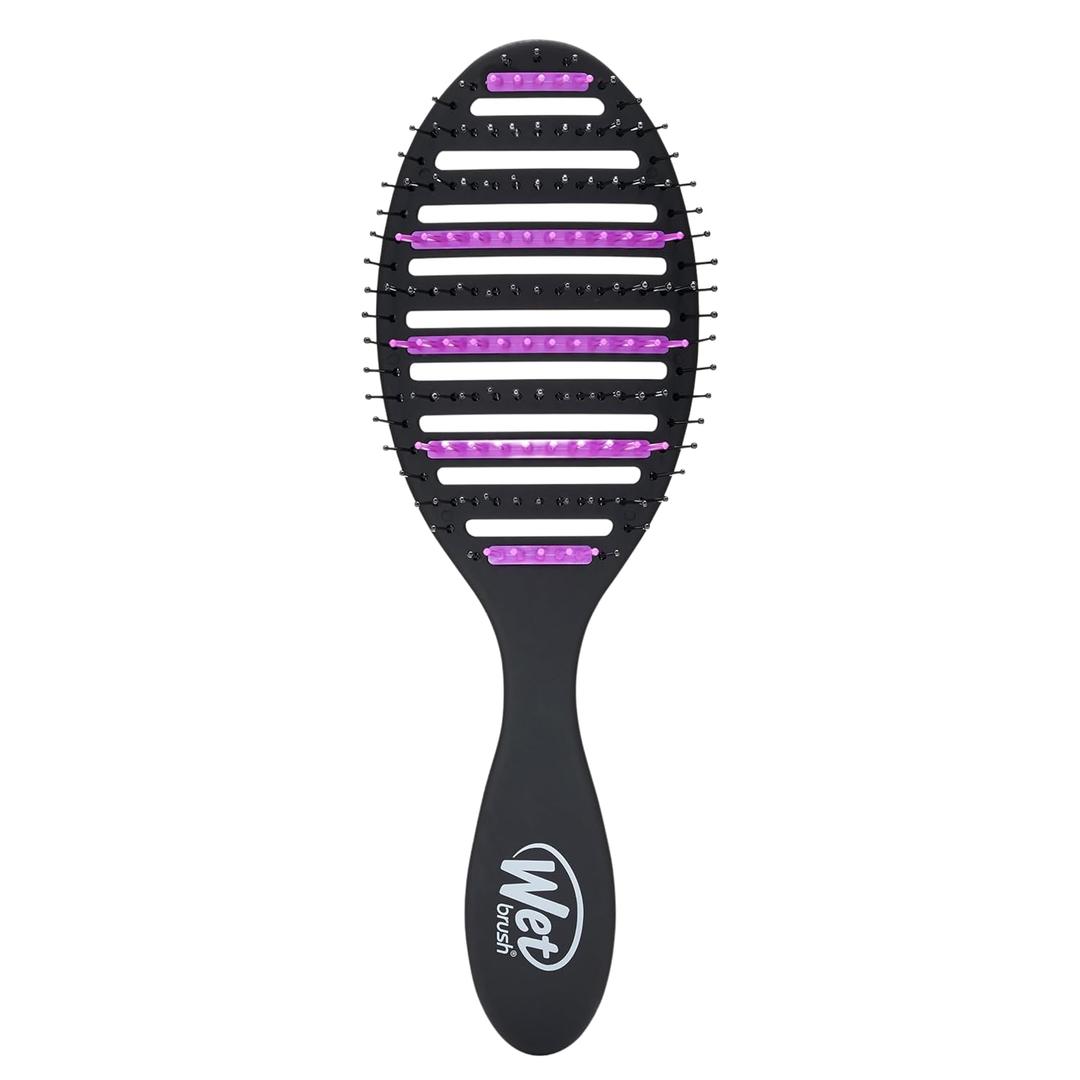 Wet Brush Refresh and Extend Speed Dry Black Detangling Hair Brush -Vented Design and Ultra Soft HeatFlex Bristles Are Blow Dry Safe -Removes Dirt Excess Oils and Impurities-Charcoal Infused Bristles (1 Count (Pack of 1))