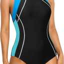 ATTRACO Womens One Piece Swimsuit Athletic Bathing Suits Training Sport Swimwear for Women, XLarge 