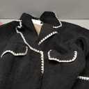 Cicy Bell Womens Sherpa Fleece Jacket Casual Collar V Neck Fuzzy Coats Contrast Trims Open Front Winter Outwear S