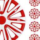 SCITOO Set of 4 Wheel Rim Cover Replacement 17 Inch Hubcaps for Cars Truck SUV Red & White