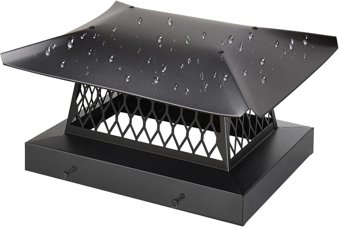 9" x 13" Chimney Caps for Outside,Chimney Cover Fireplace Chimney Flue Cover Chimney Rain Caps Roof Rain Guard Top Protector Fit Existing Flue Tiles Brick Clay,Chimney Vent Cap with Screen Hood Plate