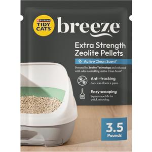 Purina Tidy Cats Non Clumping Cat Litter, Breeze Enhanced Pellets Multi Cat Litter - 3.5 lb. Bag
