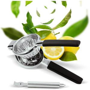 Stainless Steel Lemon Squeezer - Premium Citrus Juicer - Lime Squeezer for Seedless Juicing - Stainless Steel Hand Juicer 2 pcs - Easy to Wash Lemon Press