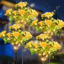 Neporal Solar Garden Lights Outdoor Waterproof IP65 4PK Dusk to Dawn Carnation Solar Flower Lights for Garden Decor Yard Decor Patio Decor, Garden Solar Lights Outdoor Gardening Gifts