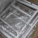 Portable Clothes Rack with Adjustable Shelf Divider, Freestanding Closet Organizers and Storage, Garment Rack and Purse Storage with 8 Hooks, Clothes Organizer on Wheels for Hanging Clothes, White