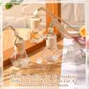 Rtteri 100 Pcs Hanging Car Air Freshener Diffuser Bottles Empty Glass Perfume Diffuser Vials Refillable Oil Aromatherapy Pendant with Wooden Caps and Hanging String for Car Home Office Decor(Diamond)