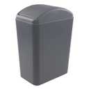 Begale 1-Pack 4.5 Gallon Plastic Swing Lid Garbage Bin, Swing Top Trash Can, Grey