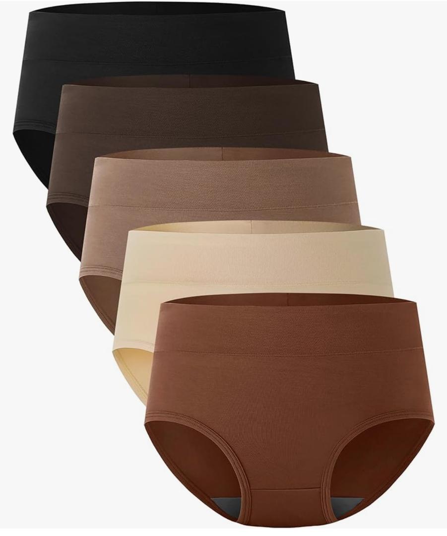 BAMBOO COOL Women's Underwear High Waisted Briefs Full Coverage Soft and Breathable Panties, 5-Pack, Size: M