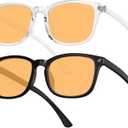 livho High Tech Blue Light Glasses - Advanced 99% Blue Light Blocking Computer Glasses - Anti Eyestrain & UV Glare Protection (*B1 Light Black+clear)