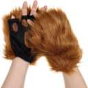 FRCOLOR Lion Costume Adult Lion Ears Tail Paws Set Brown Furry Animal Ears Headband Halloween Costume Accessories for Cosplay Animal Party