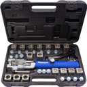 Mastercool 72485-PRC Universal Hydraulic Flaring Tool  45 Double & Single Flares, Push Connect, GM Fuel Line, Brake Line & GM Transmission Cooling  Includes Hydraulic Ram & Mini Tube Cutter