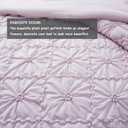 BEDAZZLED Queen Comforter Set, Purple Pinch Pleat Ruffle, 3 Pieces | Soft Microfiber Bedding Set, Pintuck Texture, Farmhouse Shabby Chic Style, Lightweight & Breathable, All Season Comfort
