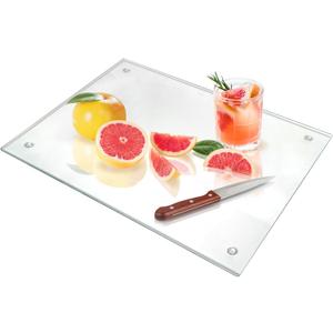 Seelenruhe Tempered Glass Cutting Board for Kitchen Counter, 16x20 inch Clear Cutting Board for Countertop, Non-Slip, Heat-Resistant, Easy to Clean, Kitchen Decoration