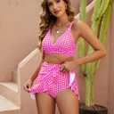 Blooming Jelly Women's High Waisted Bikini Sets Tummy Control Bathing Suit Two Piece Swim Suit 2026 Retro Swimsuit (Pink, M)