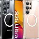 TORRAS Magnetic Shockproof for Samsung Galaxy S25 Ultra Case, [Fit for MagSafe][4X Military Grade Protection][AntiYellowing] Magnetic Slim Clear Case for Samsung S25 Ultra Case, Diamond Clear