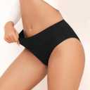 FINETOO Womens Underwear Cotton Cheeky Bikini Mid Rise Stretch Ladies Panties Soft Breathable Underwear Women Pack 5 (XL)
