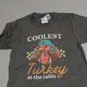 Thanksgiving Coolest Turkey at Table Boys Kids Toddler Youth T-Shirt
