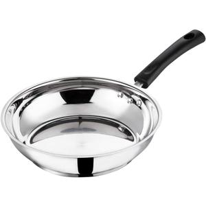 Vinod Stainless Steel Frying/Stirfry/Saute/Egg Pan,Skillet 20 cm, SAS Bottom,Induction and Gas Stove Friendly,Sturdy Handle,Heavy Bottom