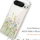 Unov for Pixel 10 Pro XL Case, Clear with Design, Slim Fit Good Grip, Embossed Phone Case, Shockproof Protective Cover, Raised Camera Protection, Soft TPU, Flower Bouquet