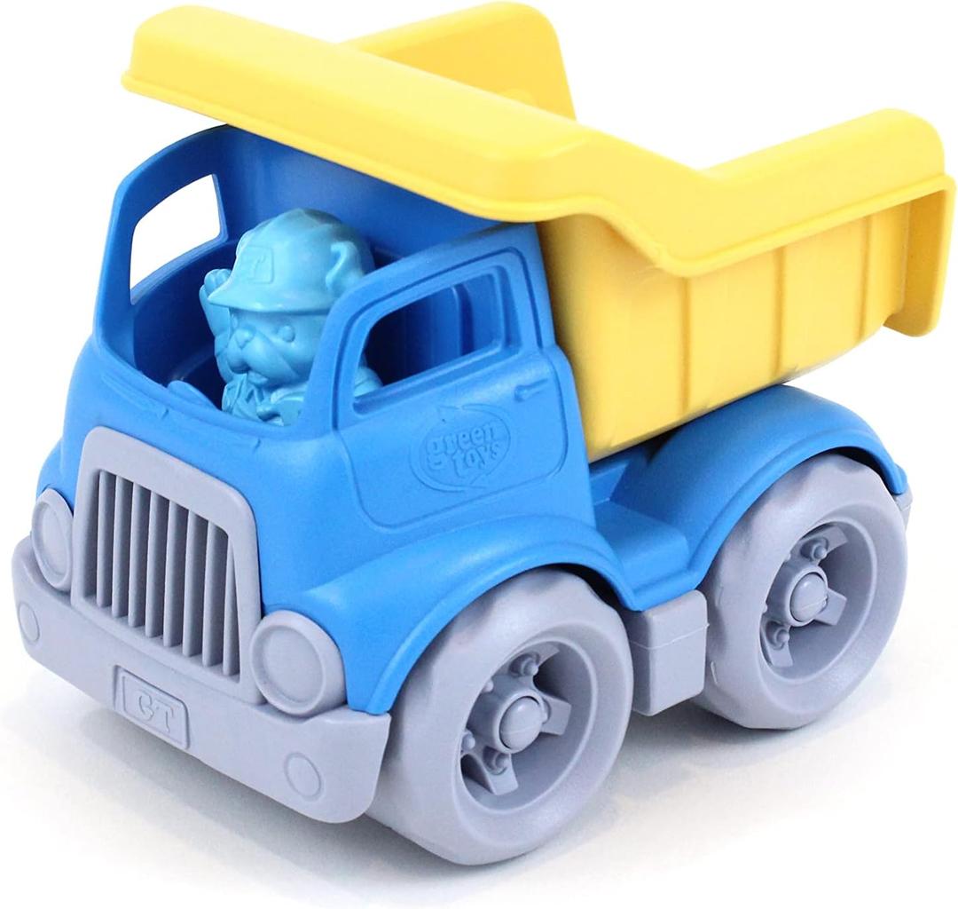 Green Toys Dumper Construction Truck Blue/ Yellow, 5.75x7.5x5.5, count of 2
