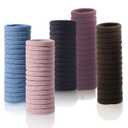 100PCS No Damage Hair Ties For Women Girls Men Kids Toddler - Soft Seamless Hair Ties For Thick & Curly Hair - Brown Rubber Bands For Hair No Pull Ponytail Holder (Morandi Middle(OD1.5inch) (Pack of 100))