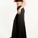 MakeMeChic Women's Y2k Wide Leg Ruched Foldover Drawstring Pants Low Waist Palazzo Trousers (Black, S)