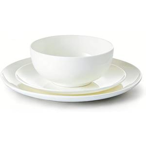 KINGSTONE Bone China Dinnerware Set for 2, 6-Piece Plates and Bowls Set