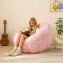 Pumpkin Bean Bag Sofa Chair for Adult, Beanbag Couch with Filler for Reading and Relaxation, Comfy and Lazy Sofa for Dorm, Apartment, Living Room and Bedroom, Pink, XXX-Large
