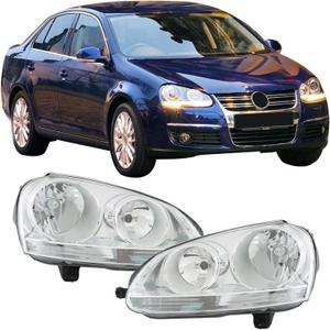 Left and Right Headlight Assembly Replacement for 2006-2009 GTI/Rabbit, 2005-2010 Jetta Headlamps Set Driver and Passenger Side 1K6941005S 1K6941006S