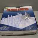 Fine Glass Chess Set, Modern Clear Chess Board Set with Solid Clear & Frosted Glass Chess Pieces | 12'' Crystal Chess Board Set, Felt Padding Included