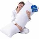 DOWNCOOL Large Body Pillow Insert- Breathable Full Body Pillow for Side Sleeper - Soft Long Bed Pillow for Adults - 20 x 54 inch (White)