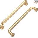 Malimali 10 Pack 5 Inch Brushed Brass Kitchen Cabinet Handles Copper Gold Cabinet Pulls Antique Dresser Drawer Pulls Farmhouse Kitchen Hardware for Cabinets Cupboard Closet