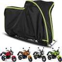 Waterproof Motorcycle Cover for Honda Grom MSX125/Navi/Monkey/2022 Benelli 135/2023 Grom, All Weather Outdoor Black Protective Cover with Reflective Strips,Vent Holes and Lock Holes
