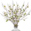 dallisten Tall 6PCS Artificial Willow Branches for Vase, 32'' Bendable Faux Eucalyptus Stems with Green Fruits for Home Decor, Fake Branches for DIY Crafts Wedding Farmhouse Garden Office Room Decor
