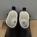 Furuian Women's Rain Boots with Plush Lining Chelsea Boots Women Snow Boots for Women Lightweight Rubber Boots Winter Ankle Rain Boots Non-slip Waterproof Outdoor Work Shoes, Fishing, Gardening (9.5, Black)