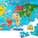 Melissa & Doug World Map Jumbo Jigsaw Floor Puzzle (33 pcs, 2 x 3 feet)