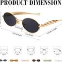 Retro Oval Small Sunglasses for Women Men - Trendy Vintage Gold Metal Sun Glasses (A1 Gold / Grey)