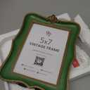 97 Decor Vintage Picture Frames 5x7 - Old Fashioned Ornate 5 X7 Scalloped Frame, Gold Green Antique Frame 5x7, Unique Photo Frames With Glass Front For Tabletop And Wall Hanging, Vintage Wall Decor