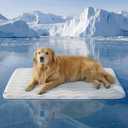 Bedsure Cooling Dog Mat Extra Large - Q-Max>0.4 XXL Thin Breathable Crate Pad Indoor for Pets with Chill Cool Fibe as Cooling TopperPortable Washable Kennel Cold Mat in Outdoor Summer, 48x30, Grey