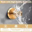 MoHern Gold Shower Hooks, 6 Pack Hooks with Hexagonal Allen Wrench, Expansion Rubber Plug, and Fastening Screw, Premium Stainless Steel Gold Towel Hook Set for Cement Walls, Marble, Wood, Brick, Tile