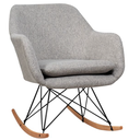 Accent Rocking Chair with Solid Steel Wood Leg for Bedroom