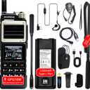 BAOFENG UV-25 PRO 10W Heavy Duty Radio Handheld Tri Band Baofeng Waterproof Radio Tri Band Ham Radios 999CH 5200MAh BatteryType-C Charging UHF VHF MW FM Air NOAA Multi-Band Receiver (Black)