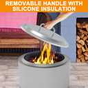Fire Pit Lid for Solo Stove Yukon 2.0 & 1.0 Accessories, Stainless Steel Fire Pit Cover for Solo Stove Lid 27" Yukon and Other Outdoor Firepit Accessories, Shield with Heat Resistant Handle